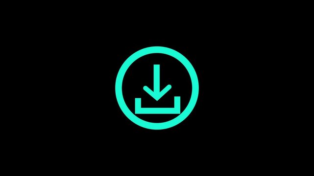Download icon animation isolated on black background.