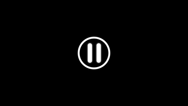 Minimalist play and pause button animation with cursor interaction for ui/ux