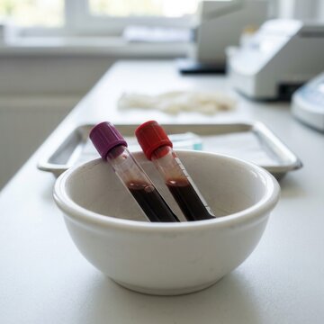 Medical Blood Samples Ready For Laboratory Analysis In Clinical Setting