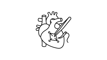 Obraz premium Heart surgery symbol, isolated on transparent background