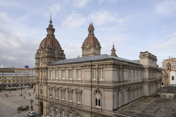 Obraz premium La coruna, Spain, September 04 2024 City Hall or Municipal Palace or Concello da Coruna