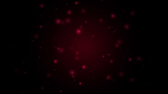 Dark atmospheric background animation with glowing deep red bokeh particles floating in soft darkness.