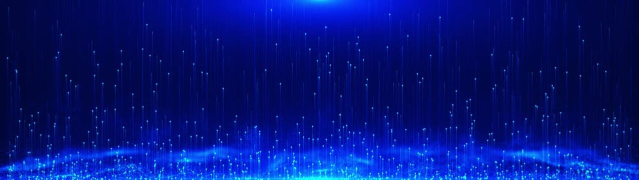 Futuristic Blue Digital Technology Background with Glowing Particle Lines and Cyber Data Network Seamless Loop Video