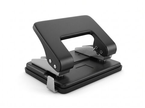 isolated two-hole desktop paper puncher white background