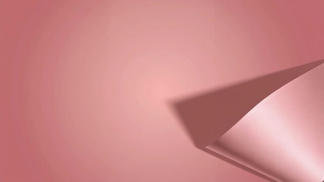 Minimalist pink paper corner curl animation, soft pastel background, for creative projects, abstract blank