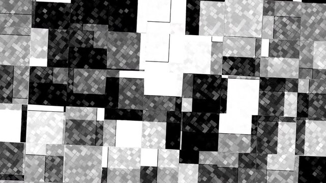 Abstract geometric monochrome tile pattern digital pixel mosaic background