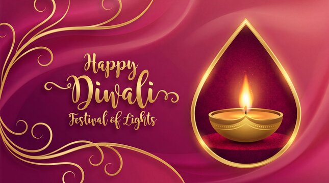 Happy Diwali vector illustration. Festive Diwali and Deepawali card. The Indian festival of lights