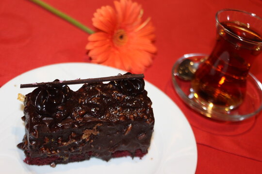 chocolate cake with cherry