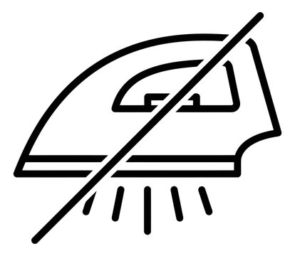 Do not iron symbol, clothing care instruction icon, vector illustration