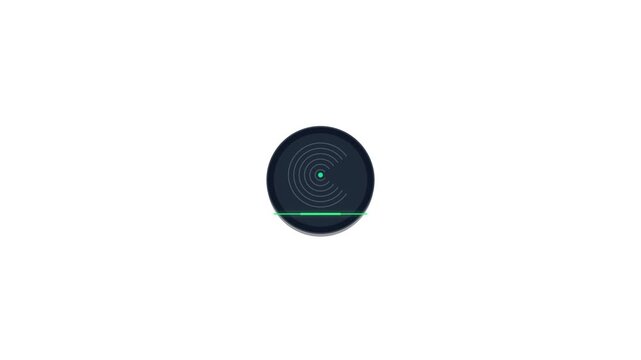 Premium 4K microstock motion graphic featuring a geometric fingerprint biometric security scanner with active laser sweep, neural node authentication, and seamless tech loop.