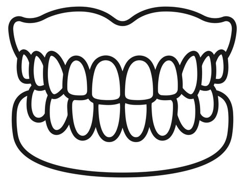 Human teeth set, dental care concept, vector illustration