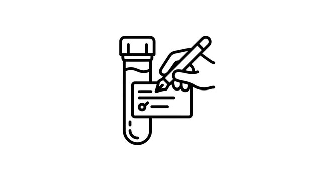Medical Test Tube With Label And Pen