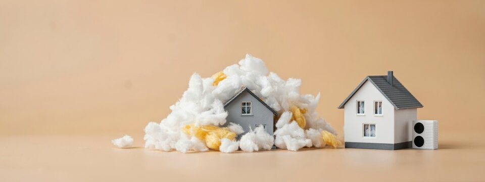 Miniature houses with insulation and air conditioner