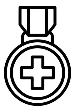 Medical cross medal icon healthcare award symbol first aid recognition