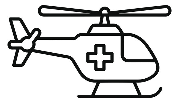 Medical helicopter icon for air ambulance and emergency transport