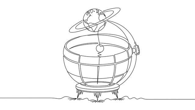 Astronomy globe on stand white background.