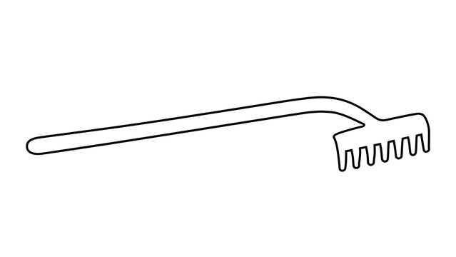 Back scratcher tool white background.