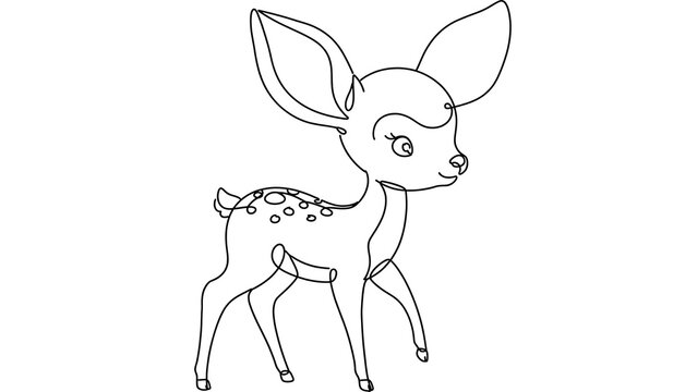 Bambi deer cartoon character white background.