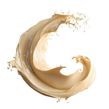cream splash elegant curve isolated on white background jpg