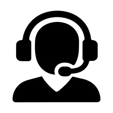 Customer support service headset operator help agent vector icon
