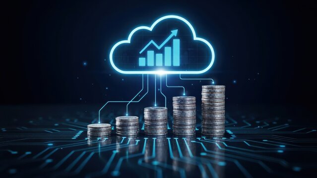 Cloud computing financial growth concept