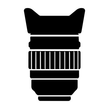 Camera lens photography equipment optical zoom vector icon