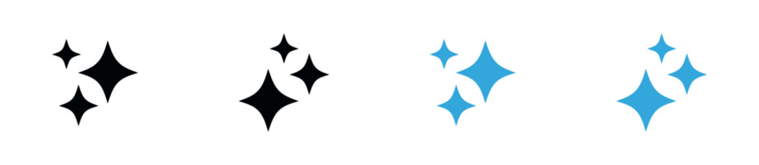 Obraz premium AI Sparkle Star Icon Set, Artificial Intelligence, Sparkle, Magic Star, AI Technology, Innovation, Smart Technology and Digital Creativity Symbols. Vector Illustration.