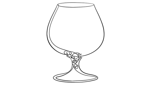 Brandy Snifter Glass white background.