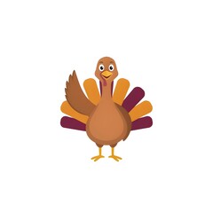 Fototapeta premium Smiling Turkey Cartoon Illustration for Thanksgiving