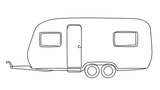 Camper trailer on white background.