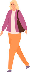Obraz premium Woman in casual clothes walking, going about daily life