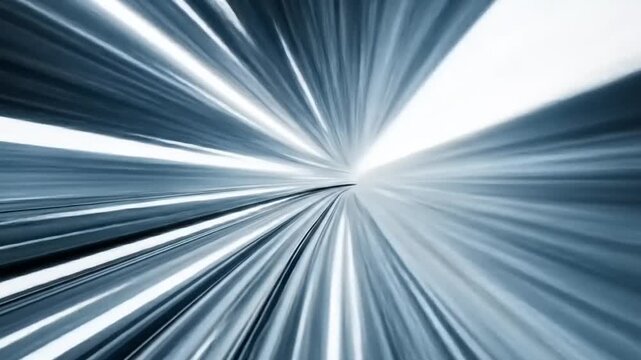 Tunnel interior with intense light streaks conveying high velocity travel