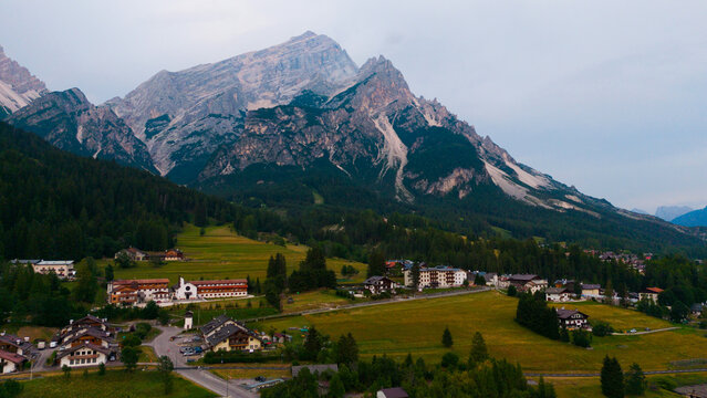 San Vito di Cadore Boite valley in the domain of Mount Antelao called King of the Dolomites. Italian Dolomites Alps Scenery, Italy, Europe. 
