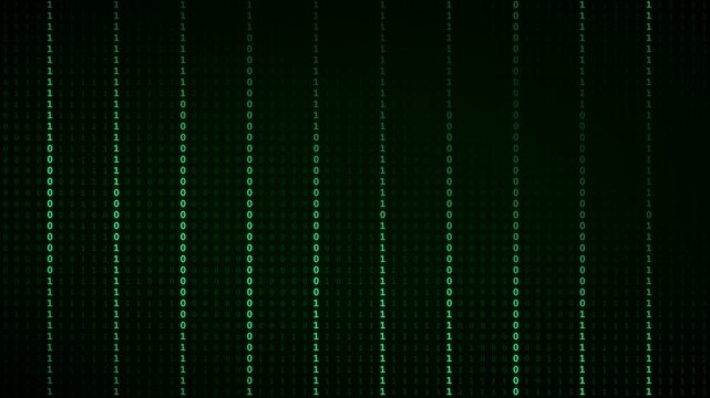 Green Binary Code Digital Matrix Stream Seamless Loop 4K Background