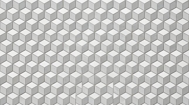 Abstract geometric pattern of 3d white cubes forming a seamless isometric background