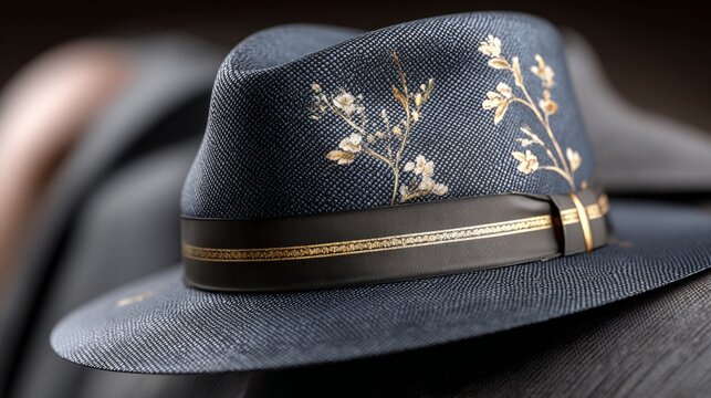 Stylish hat displayed on fabric offering unique design appeal
