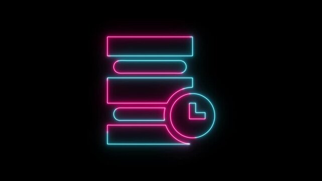 Abstract bicycle shape made of glowing neon pink and blue light lines on a dark black background