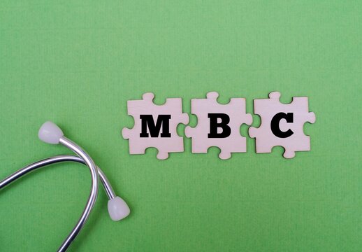 Healthcare and medical concept with text MBC. MBC acronym for "METASTATIC BREAST CANCER"