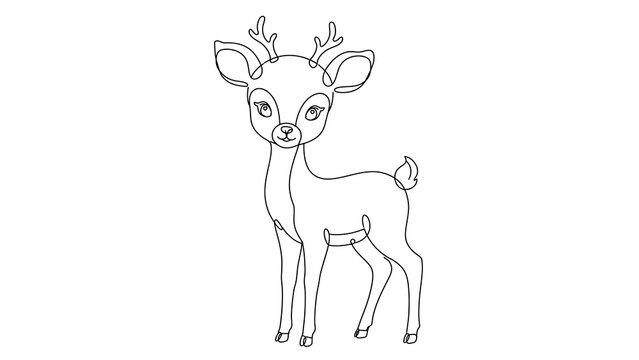 Cartoon deer white background.