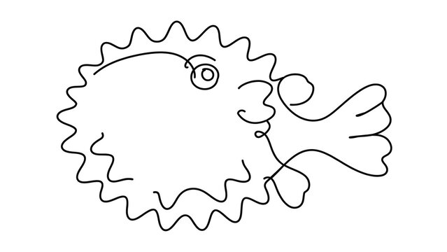 Cartoon fish white background.