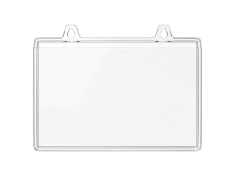 Empty transparent presentation folder with two metal clips holds documents securely.