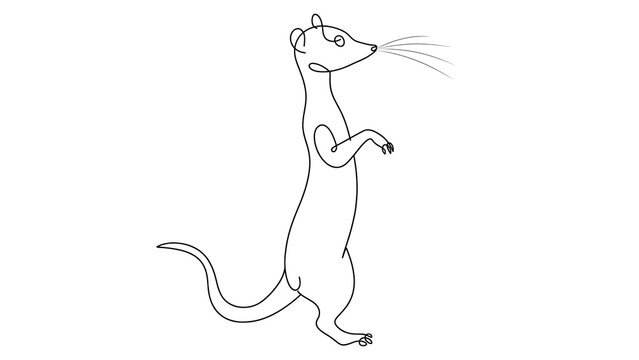 Cartoon mouse standing white background.