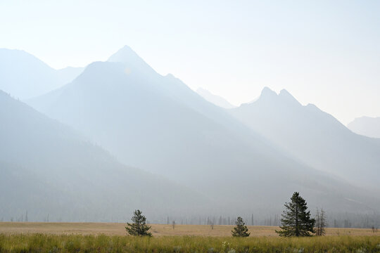 Landscape of Canada with Mountains. Jasper National Park, Alberta, Canada.