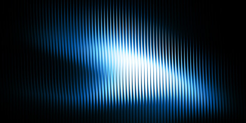 Obraz premium Vertical blue light rays reflecting on a dark textured surface with soft glowing highlights highlights deep shadows light beams illuminate dark ribbed illumination composition background modern