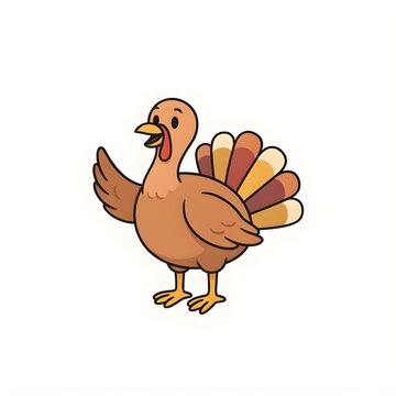 Cheerful Cartoon Turkey for Fall Celebration