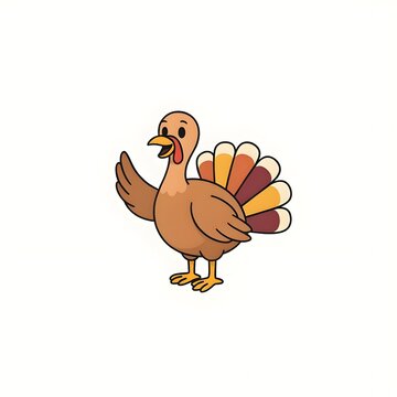 Happy Thanksgiving Turkey Cartoon Illustration