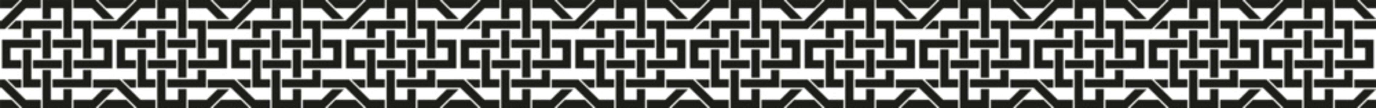 Black and white abstract seamless pattern with interlocking geometric design