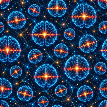 Neural Brain Activity Seamless Technology Pattern