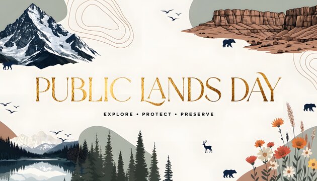Public lands day nature banner