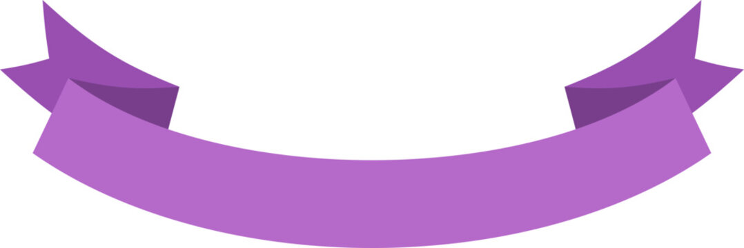 Purple curved ribbon banner creating a blank space for text or promotion